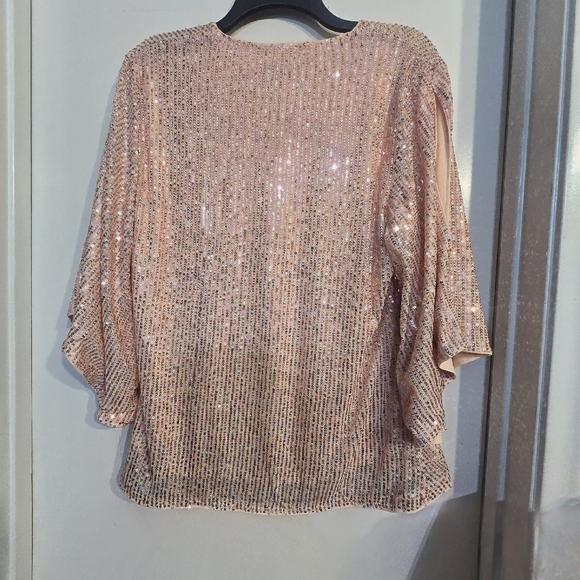 Grace Karin Shimmering Blouse in Peach - Picture 5 of 6